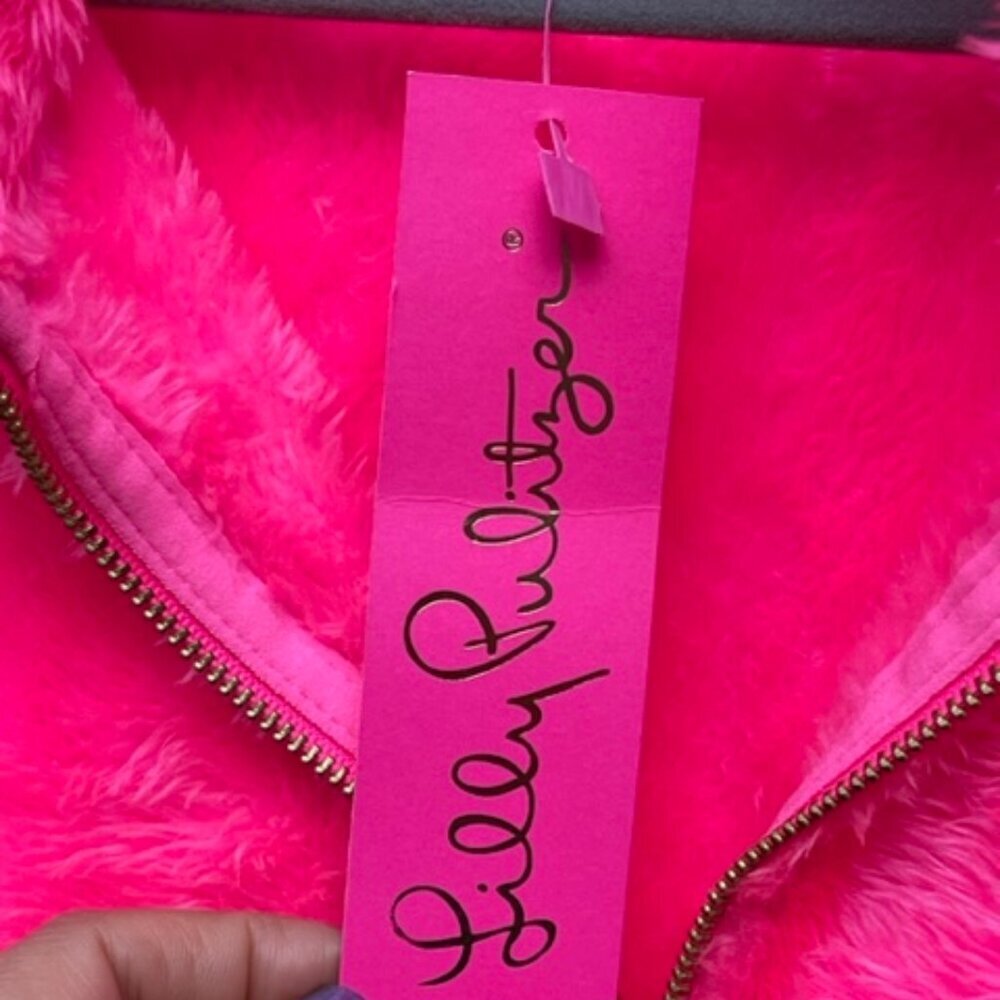 SOLD Lilly Pulitzer NWT Pink Isle You Earned It Colorblock Keala Sherpa XXL - Picture 12 of 15